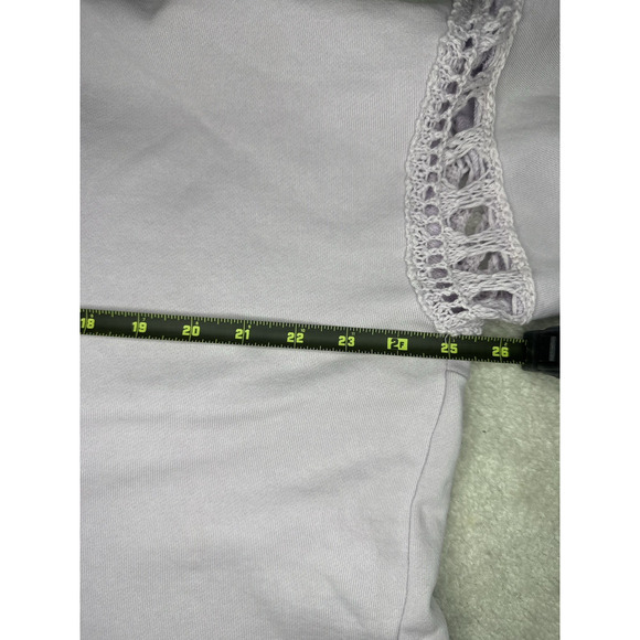 FREE PEOPLE Melody Crochet Swit Lilac Oversized Sweatshirt Small Boho Cozycore - Picture 13 of 13